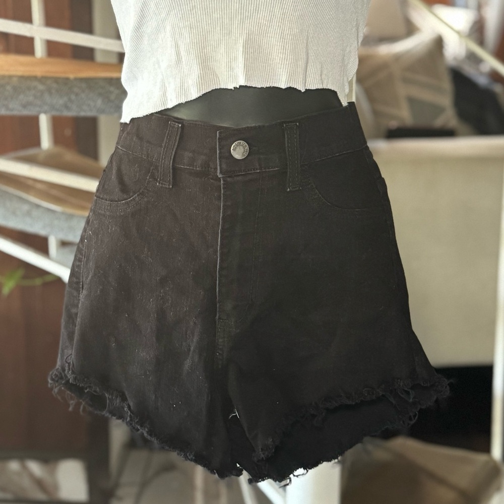 Black Denim Women Shorts